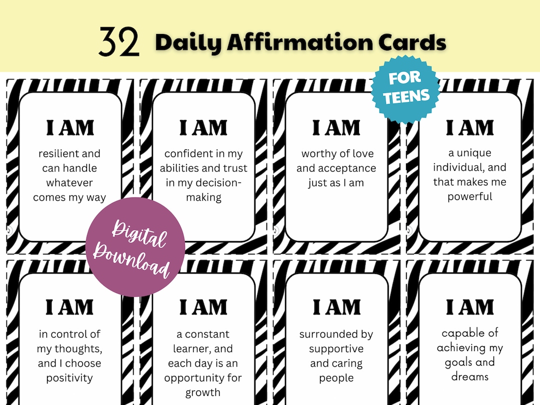 Self Esteem Teens, Daily Affirmations for Teens, Daily Affirmation ...