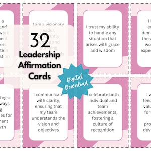 Leadership Skills, Encouragement cards, Leadership Quotes, Affirmation Deck, Vision Board Printables