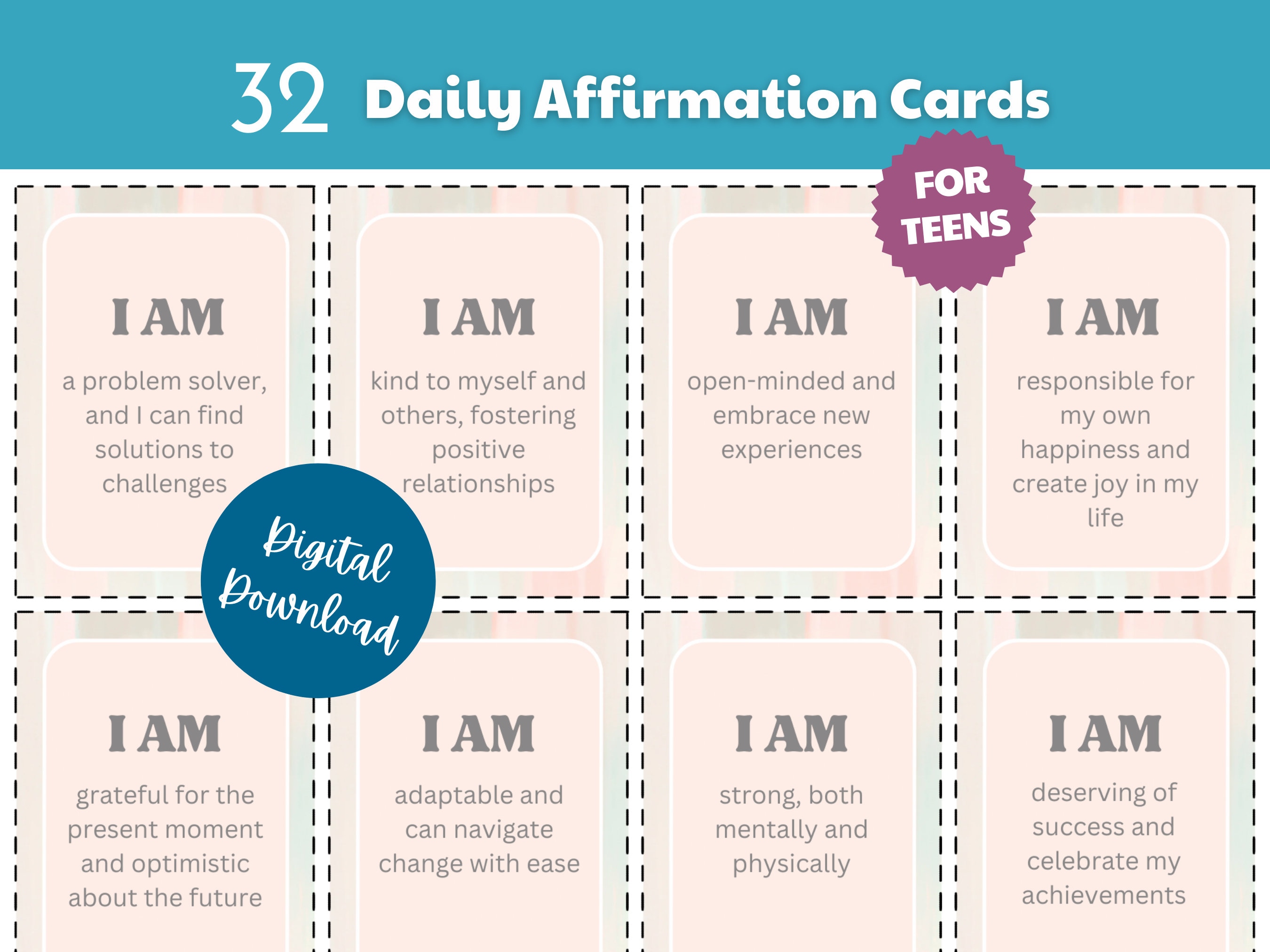 Self Esteem Teens, Daily Affirmations for Teens, Daily Affirmation ...