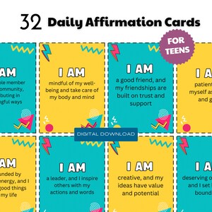 Affermazioni quotidiane per adolescenti, Carte di affermazioni giornaliere, Pensare positivo, Consapevolezza, Sviluppo personale
