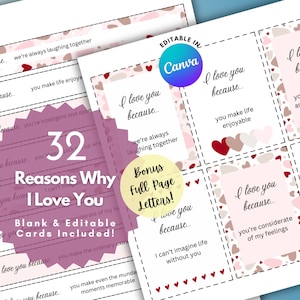 Reasons Why I Love You, Love Notes For Him, I Love You Because, Lunch Love Notes, Valentine&#39;s Day