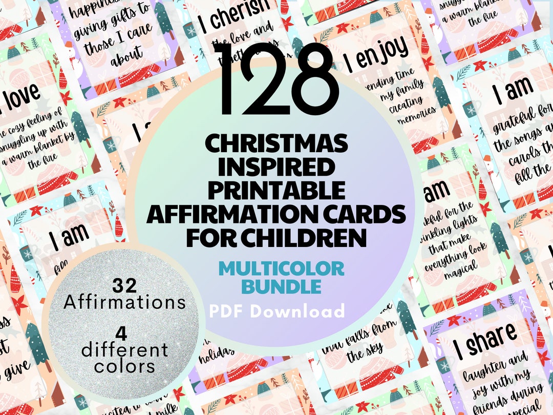 Printable Self Affirmation Cards Christmas Downloadables Etsy