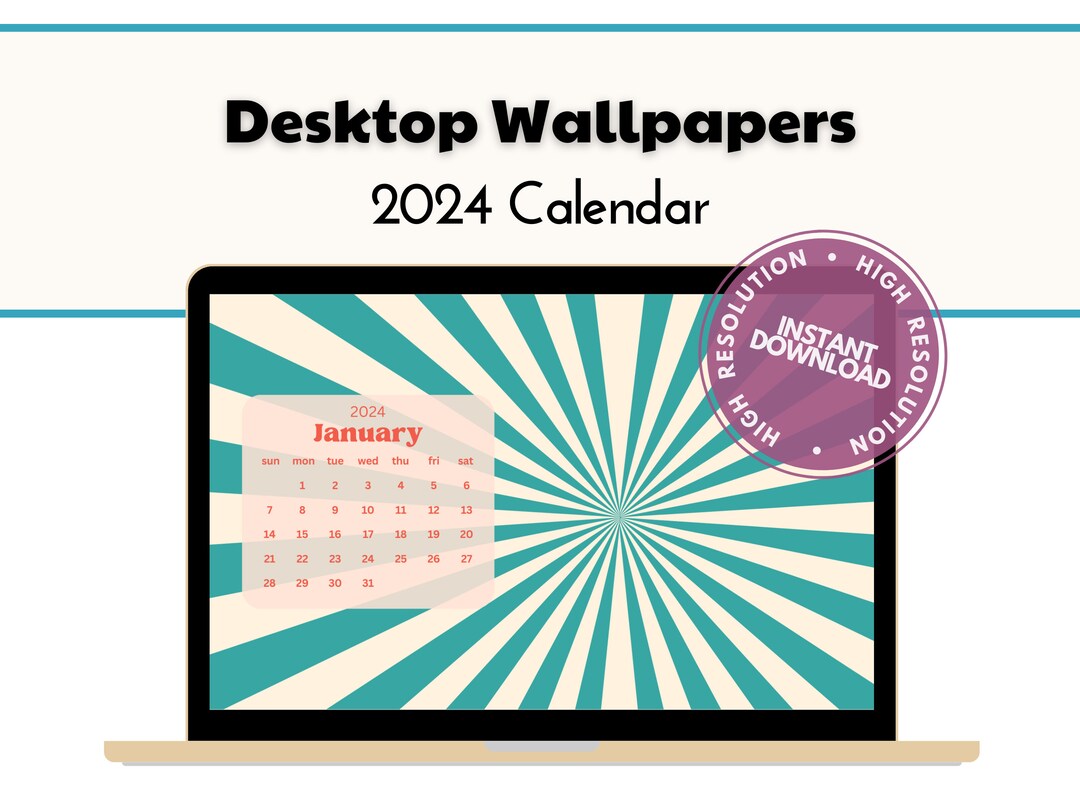 Desktop Background Calendar, 2024 Wallpaper, Mac Calendar, January 2024