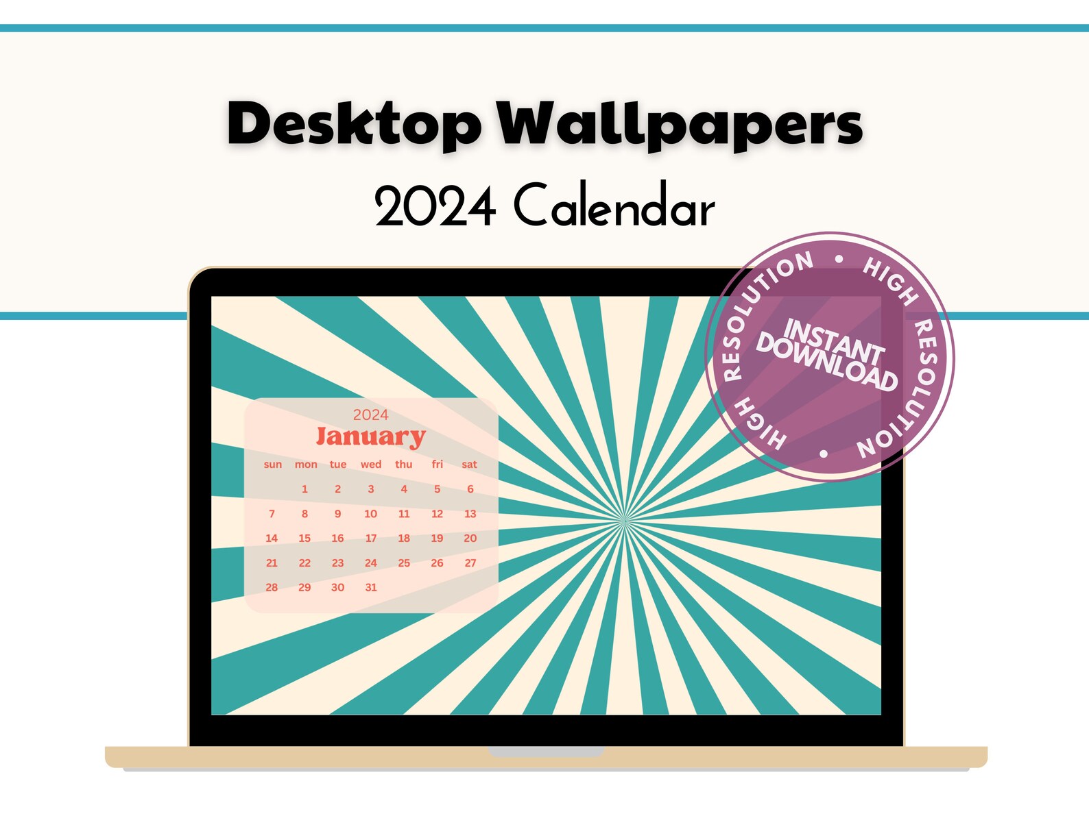 Desktop Background Calendar 2024 Wallpaper Mac Calendar Etsy