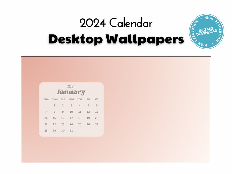 Desktop Background Calendar 2025 Wallpaper Mac Calendar Etsy