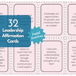 Leadership Skills, Encouragement cards, Leadership Quotes, Affirmation Deck, Vision Board Printables