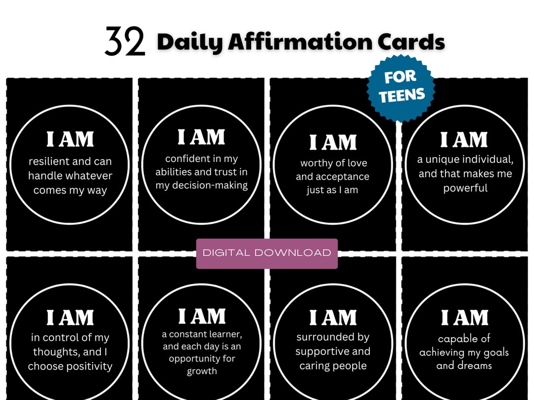 Self Esteem Teens, Daily Affirmations for Teens, Daily Affirmation ...