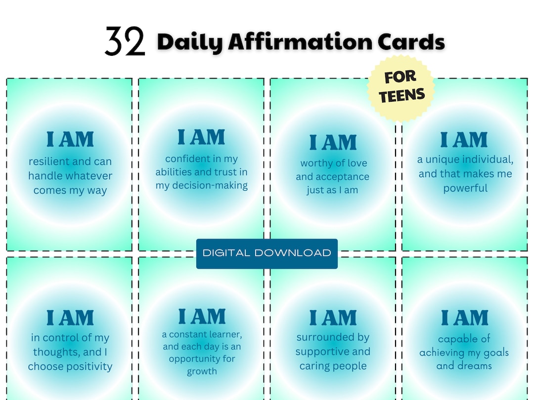 Self Esteem Teens, Daily Affirmations for Teens, Daily Affirmation ...