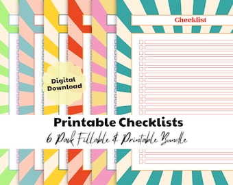 Printable To Do List, Daily, Weekly to-do Pdf Planner Checklist, A4 and Us Letter Size Print at Home Task Checklist, Organizer List