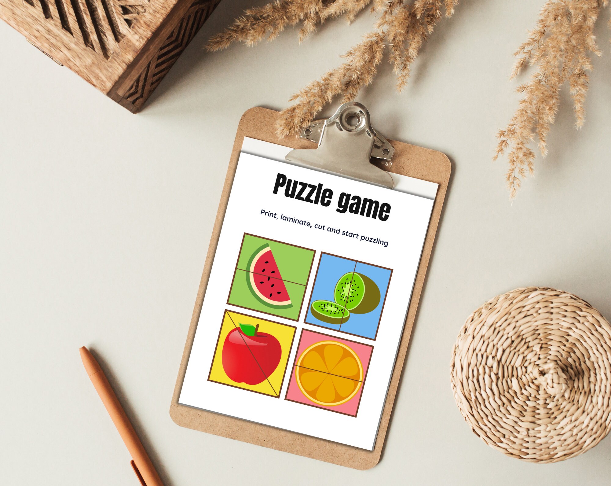 40 Montessori Printable Puzzle Preschool Worksheet - Etsy