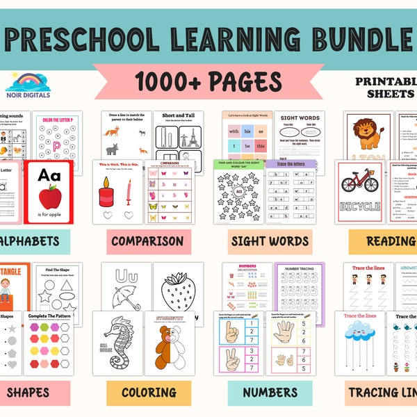 Preschool Curriculum | 1000+ Preschool Workbook with Preschool worksheets | Activity Worksheets | Coloring | Dot To Dot | Math Worksheets