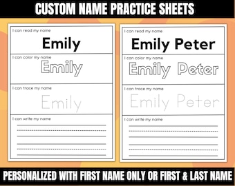 Custom Name Tracing Sheet, Personalized Name Trace Worksheets, Handwriting Practice for kids, Printable Handwriting Worksheets, Name Writing