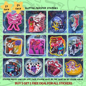 Hazbin Hotel Glitter Frosted Stickers