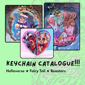 Catálogo de chaveiros (Beastars, Hellaverse, Fairy Tail, One Piece, Peacemaker) 7,6 cm
