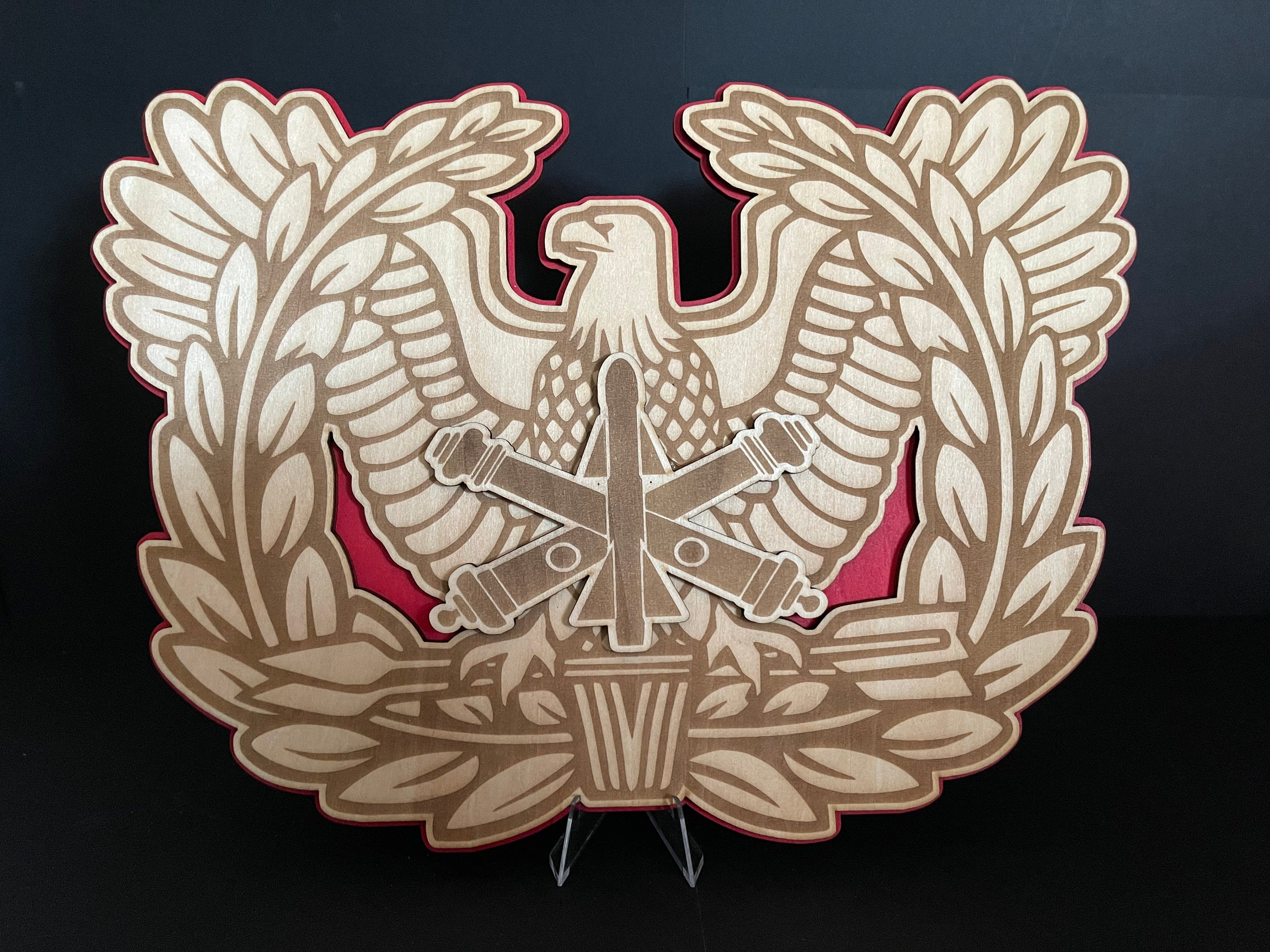 Army 3D Eagle Rising Warrant Officer Plaque | Branch Insignia & Color(s)
