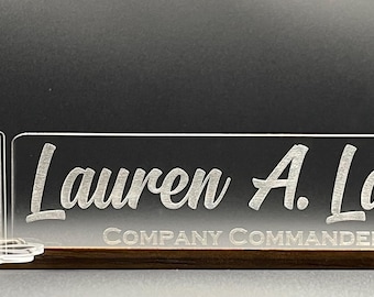 Army Desk Name Plate | Clear