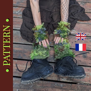 Moss Set Crochet Pattern - Nature Crochet PDF- Therian Fantastical Goblincore Fairy Cottagecore Accessory- Français Lichen Clothes Blueprint