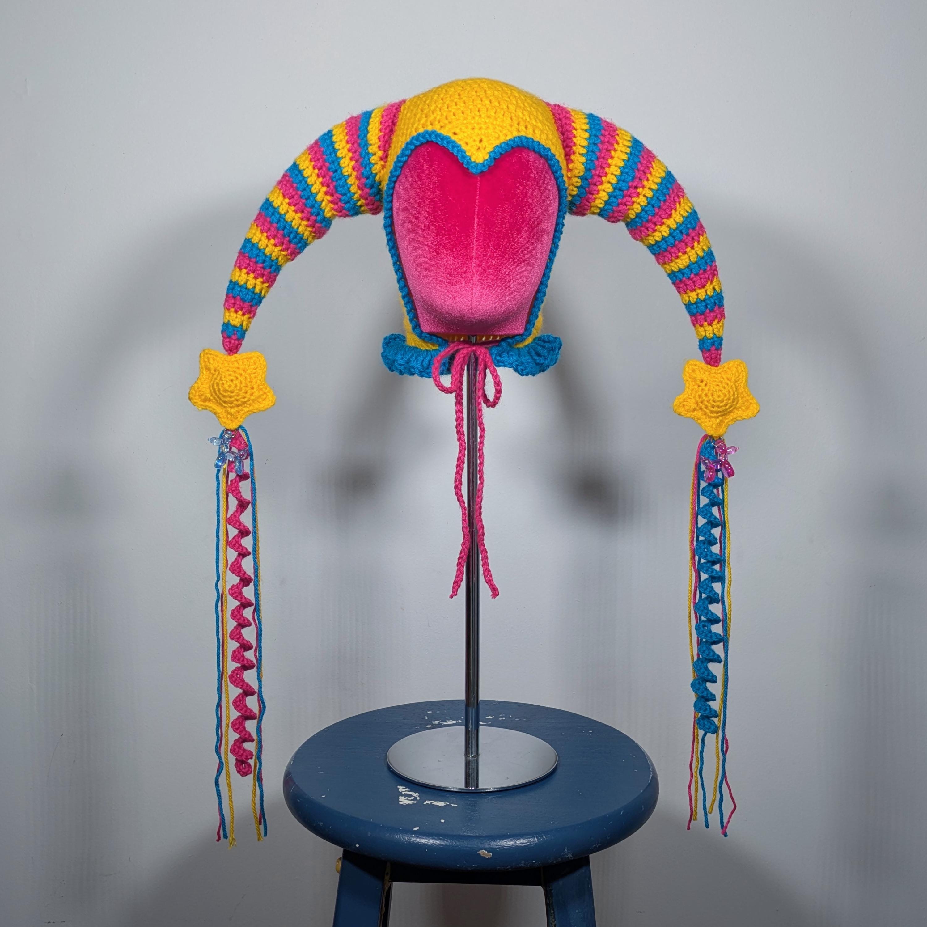Pansexual Jester Hat - Crochet Pride Headpiece - Etsy