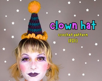 Easy Clown Hat and Ruff Pattern for Teens and Adults