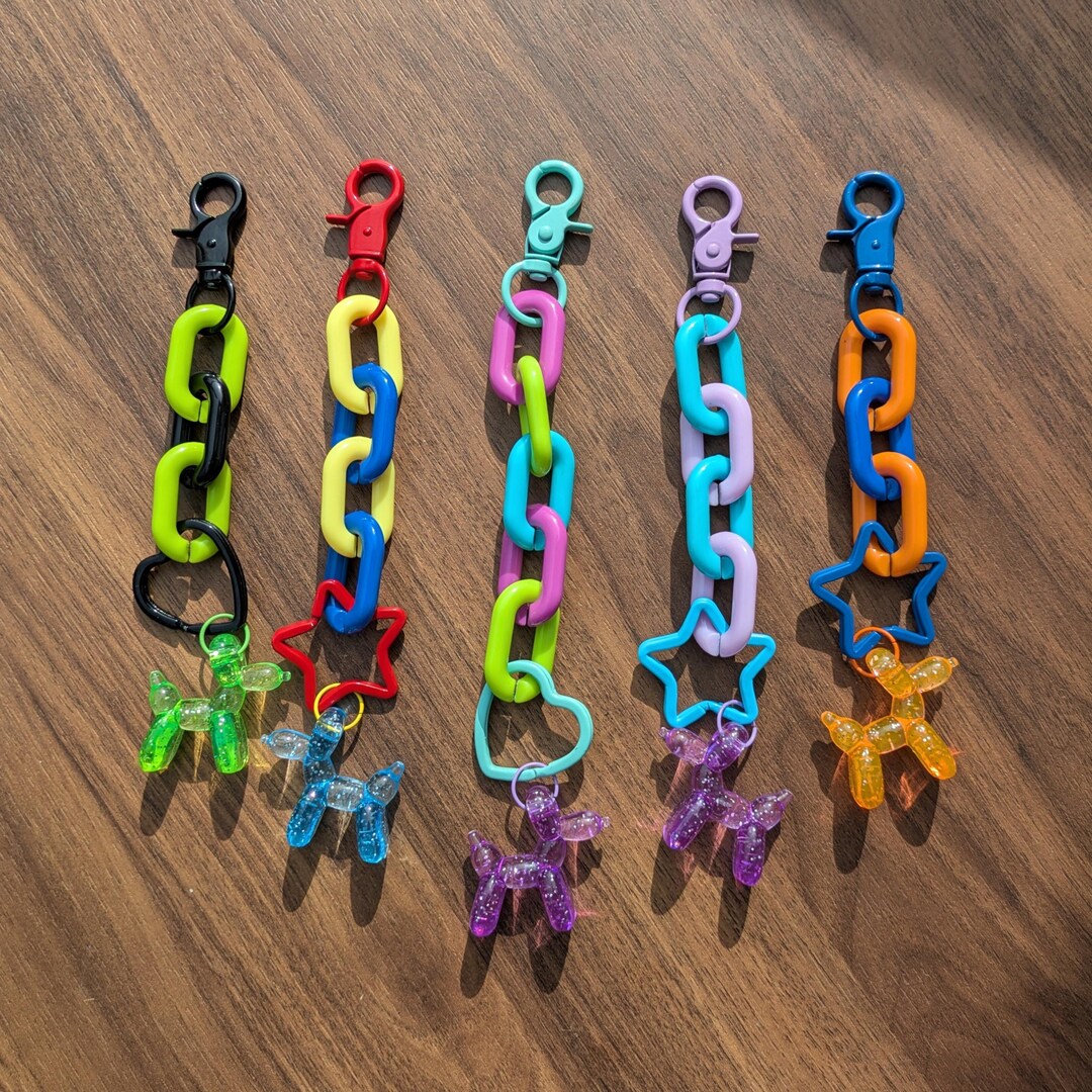 Kidcore Keychains Clown Bag Charms - Cute Colorful Jester Keychains - Clowncore, Decora ...