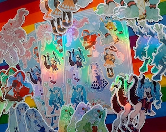 Hatsune Miku Sticker: Anime Vocaloid, 3 Inch Die-Cut (Matte, Glossy, Glitter)