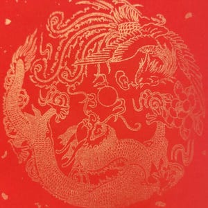 Chinees decoupagepapier Golden Dragons
