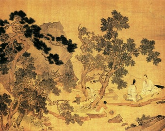 Serene Chinese Landscape Decoupage Paper for Furniture