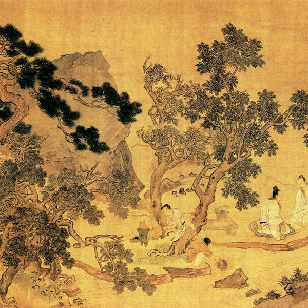 Serene Chinese Landscape Decoupage Paper for Furniture