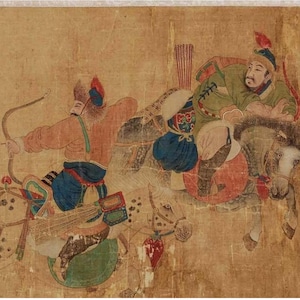 Decoupagepapier Chinese ruiters
