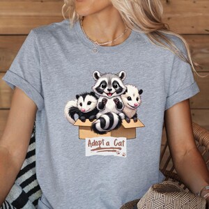 Racoon Shirt | Funny Adopt a Cat Tshirt | Cute Street Cats