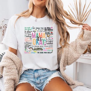 Mama It’s Okay Shirt – Comfort Colors Tee, Mental Health Mama Affirmation Shirt, Pastel Positive Mom Tee, Uplifting Self-Care Shirt