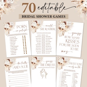 Boho Bridal Shower Games, Editable Wedding Shower Games, Bridal Party Games Printed, Floral Bachelorette Set, Bride Groom Fun Games Bundle