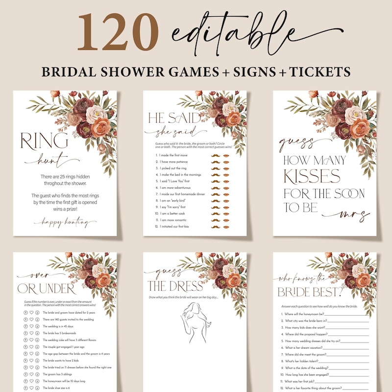 Fall Florals Printable Etsy