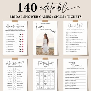 Minimalist Bridal Shower Games, Wedding Shower Games, Bridal Shower Games Instant Download, Editable Bridal Party Games, Bride or Groom Game