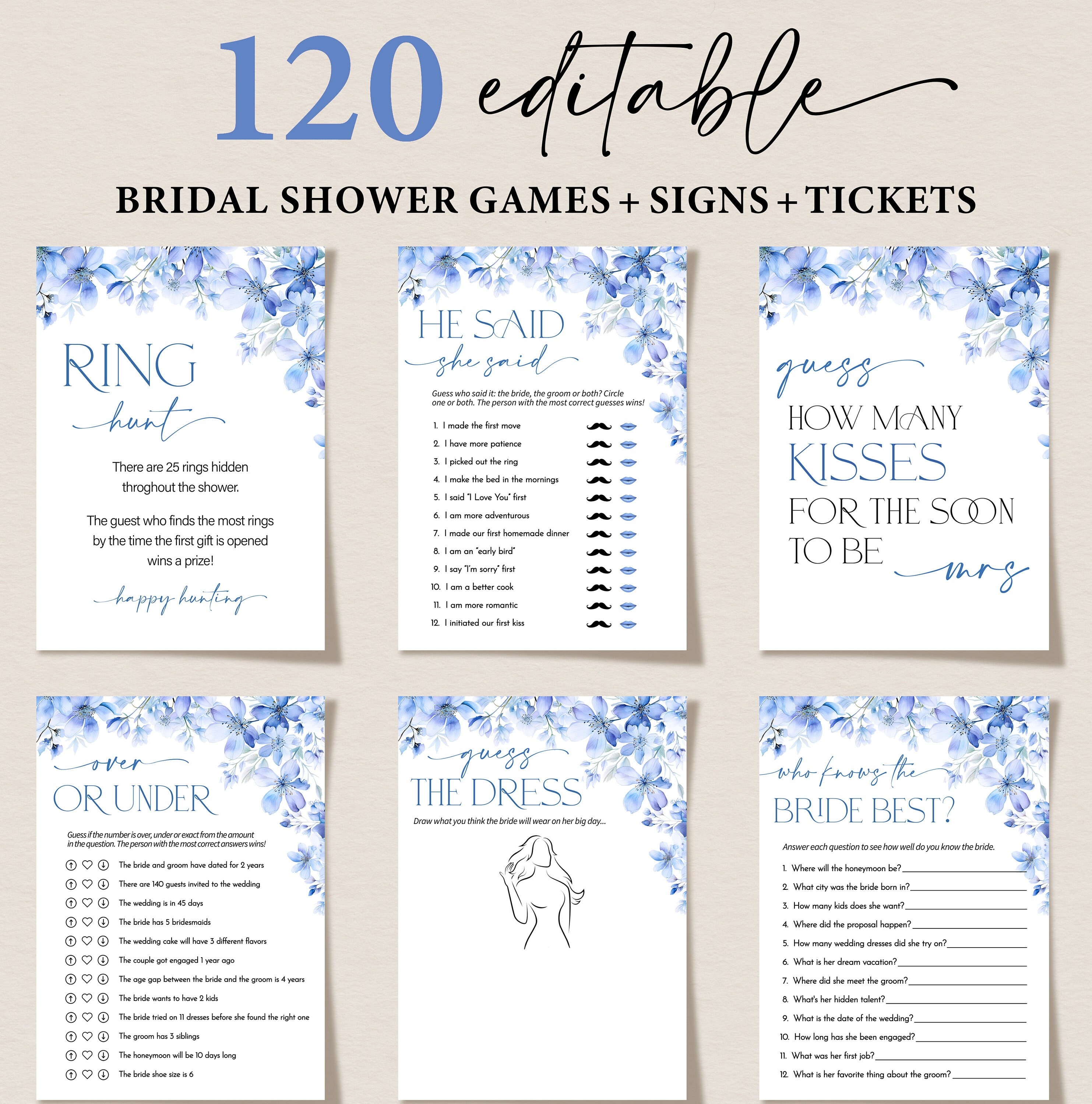 JeVenis 'Something Blue' Brautdusche-Deko – Blaue Fotobooth-Requisiten & Banner Für Junggesellinnenabschied Und Hochzeitsfeier