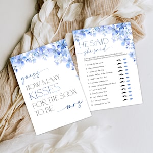 Blue Floral Bridal Shower Games, Editable Bachelorette Games, Printable Wedding Shower Games, Bridal Party Games, Something Blue Before I do image 3