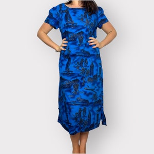 1960’s Novelty Print Made In Hawaii Dress