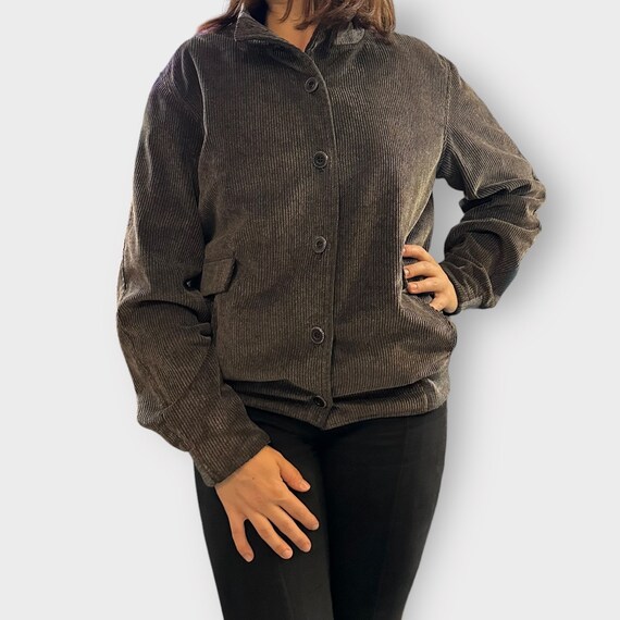 Vintage 1990s Brown Corduroy Bomber Jacket - Etsy