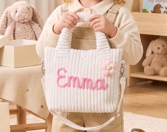 Personalisierte Cord Kleinkind Geldbörse - Individuelle Name Vorschule Tagestasche