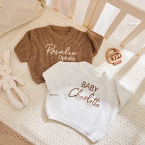 Personalized Embroidered Baby Sweater: Custom Knit Jumper