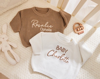 Personalized Embroidered Baby Sweater: Custom Knit Jumper