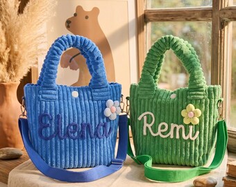 Personalisierte Kleinkind Geldbörse - Benutzerdefinierte Name Cord Geburtstagsgeschenk Tasche