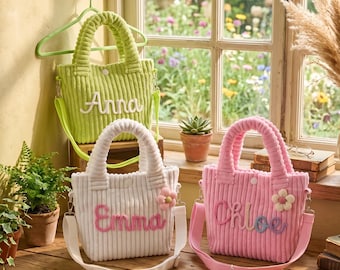 Personalisierte Kleinkind Geldbörse Benutzerdefinierte Name Cord Tagesstätte Vorschule Tasche