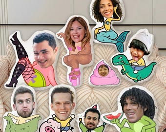 Personalized Big Head Face Pillow : Custom Funny Photo Gag Birthday Gift.