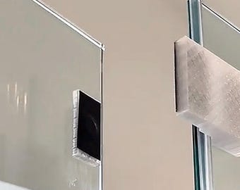 Magnetisk duschdörrsfäste | Ramlös duschdörr i glas med magnetlås | Anpassad 3D-utskriven dörrstoppshållare