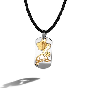 Baseball Rhodium-plated Necklace Pendant Sterling Silver 18K Gold-plated With Leather Cord 3mm