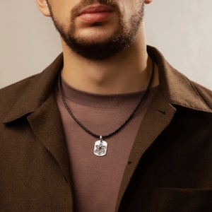 Star Of David Rhodium-plated Necklace Pendant Sterling Silver With Leather Cord 3mm