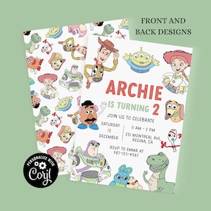 Editable Toy Story Birthday Invitation Template Toy Story Invitation Toy Story Thank You Tag Toy Story Birthday Editable Invitation