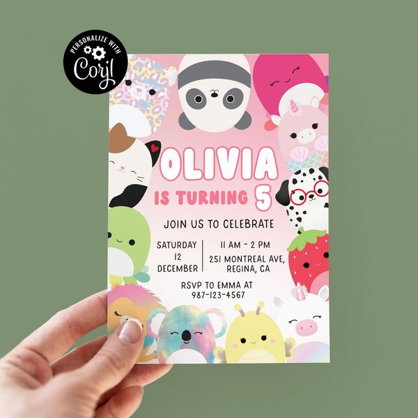 Printable Squishmallow Party Invitation - Etsy