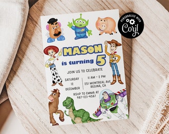 Editable Toy Story Birthday Invitation Template (PDF or JPEG)